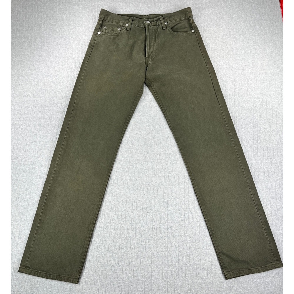 Levi's 501 Jeans Mens 30x32 Olive Green Vintage Made in USA Button Fly Denim